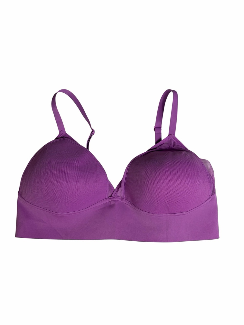 Maidenform nylon scuba magenta mesh trim lightly padded bra size L